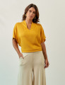 Blusa Gola Linho Amarelo Mel