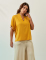 Blusa Gola Linho Amarelo Mel