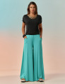 Calça Maxi Pantalona Azul Caribe