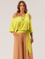 Blusa Abertura Ombros Faixa Verde Lima Limão