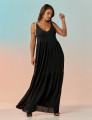 Vestido Soft Cordas Preto