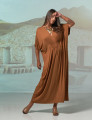 Vestido Kaftan Franzido Mascavo