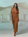 Vestido Kaftan Franzido Mascavo