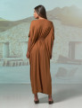 Vestido Kaftan Franzido Mascavo