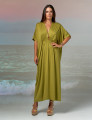 Vestido Kaftan Franzido Maçã Verde