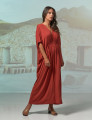 Vestido Kaftan Franzido Pinhão