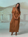 Vestido Kaftan Franzido Mascavo