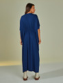 Vestido Kaftan Franzido Azul Marinho
