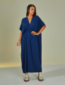 Vestido Kaftan Franzido Azul Marinho