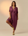 Vestido Kaftan Franzido Merlot