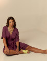 Vestido Kaftan Franzido Merlot