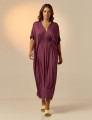 Vestido Kaftan Franzido Merlot
