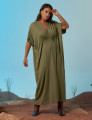 Vestido Kaftan Franzido Verde Botânico
