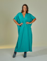 Vestido Kaftan Franzido Azul Mediterrâneo