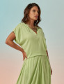 Blusa Franzida Ombro Menta