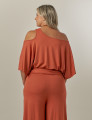 Blusa Abertura Ombros Faixa Terracota