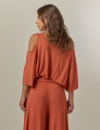 Blusa Abertura Ombros Faixa Terracota