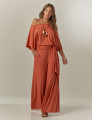 Blusa Abertura Ombros Faixa Terracota