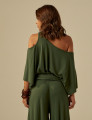 Blusa Abertura Ombros Faixa Musgo