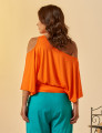 Blusa Abertura Ombros Faixa Tangerina