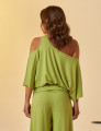 Blusa Abertura Ombros Faixa Kiwi