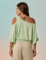 Blusa Abertura Ombros Faixa Hortelã