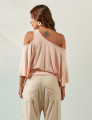 Blusa Abertura Ombros Faixa Rosa Balé