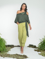 Blusa Abertura Ombros Faixa Verde Selva