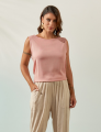 Blusa Cropped Linho Rosa Blush