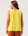Blusa Linho Decote V Verde Lima Limão