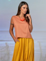 Blusa Cropped Linho Goiaba