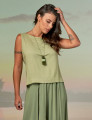 Blusa Cropped Linho Maçã Verde