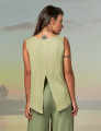 Blusa Cropped Linho Maçã Verde