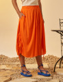Calça Pantacourt Linho Tangerina