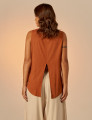 Blusa Cropped Linho Terracota