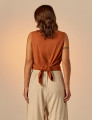 Blusa Cropped Linho Terracota