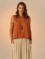 Blusa Cropped Linho Terracota