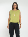 Blusa Cropped Linho Verde Atemoia