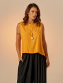Blusa Cropped Linho Papaya