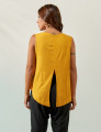 Blusa Cropped Linho Amarelo Mel