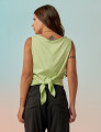 Blusa Cropped Linho Menta