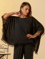 Blusa Kaftan Linho Preta