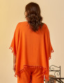 Blusa Kaftan Linho Tangerina