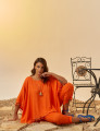 Blusa Kaftan Linho Tangerina