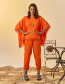 Blusa Kaftan Linho Tangerina