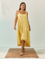 Vestido Linho Mullet Amarelo Solar