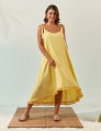 Vestido Linho Mullet Amarelo Solar