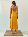 Vestido Linho Mullet Amarelo Mel