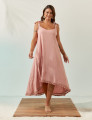Vestido Linho Mullet Rosa Blush
