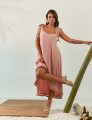 Vestido Linho Mullet Rosa Blush